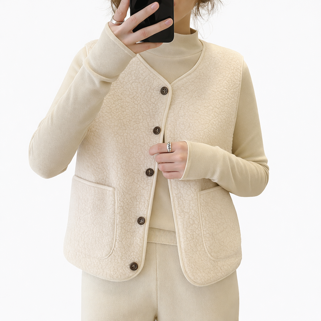 포근한 겨울 뽀글이 단추조끼 2P 21,900원