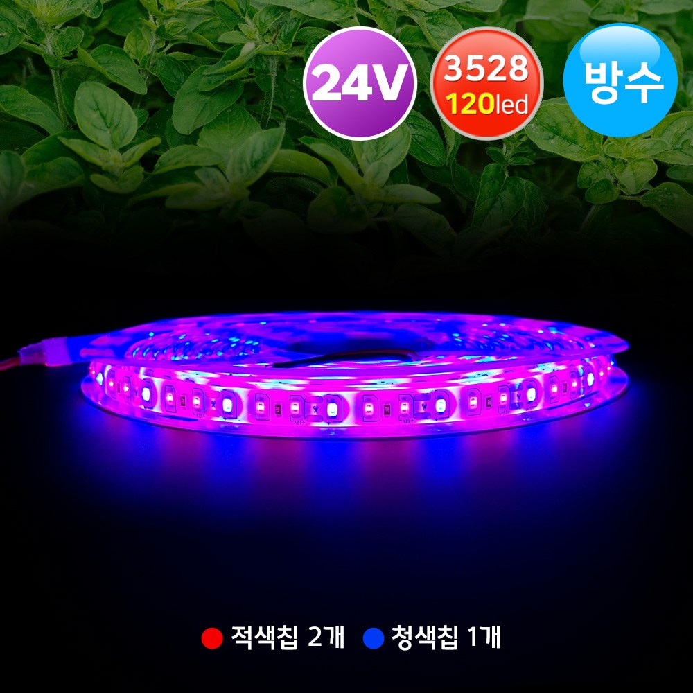 그린맥스 24V 식물성장 LED바 (R2B1-3528칩) 방수 5M / 식물조명 식물재배 생장등 플렉시블 간접등 슬림 25,000원