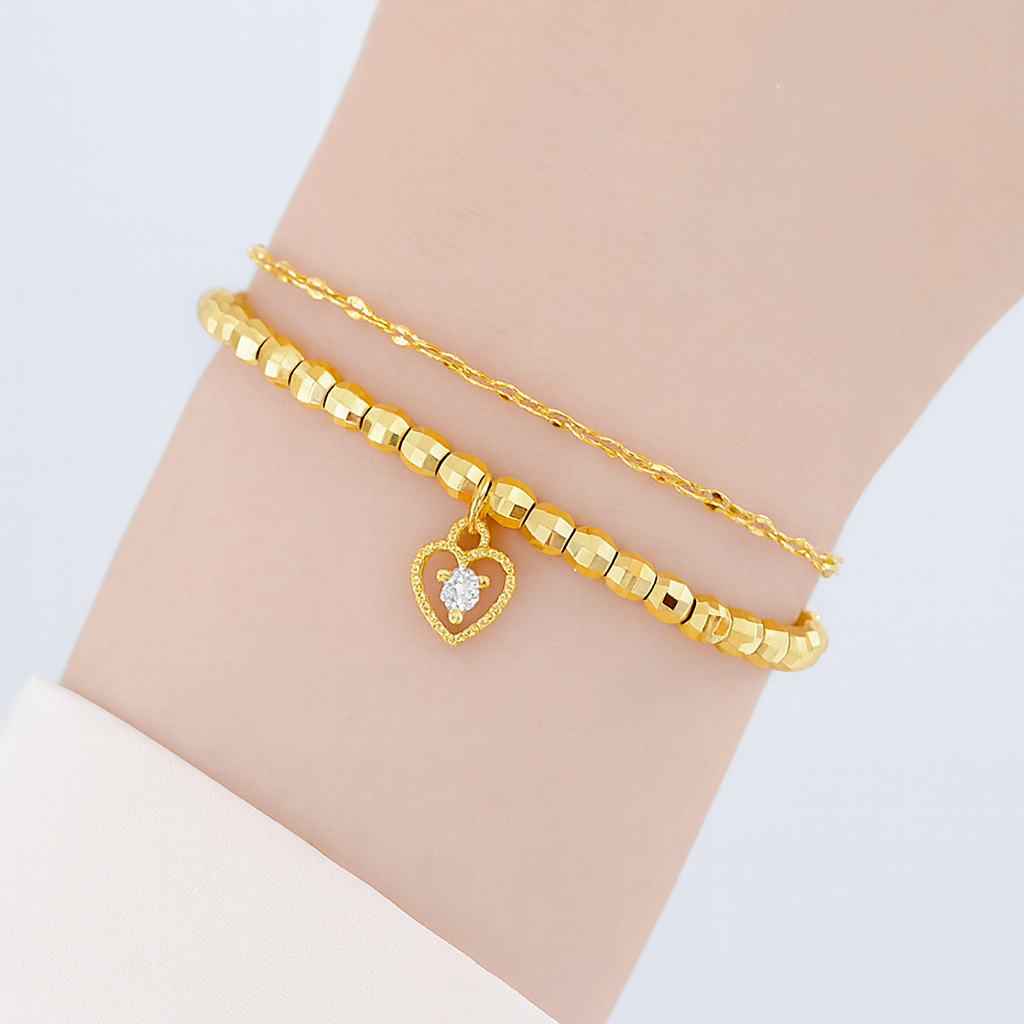 COCOYOU 여성용 14K 도금 레이어드 하트 팔찌 로맨틱한 선물용 PL-1 47,000원