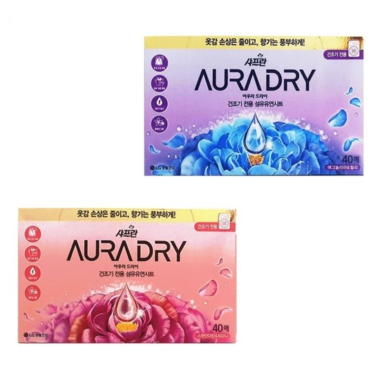 sjm@ll 샤프란 건조기전용 sellery00n  섬유유연시트 40매 아우라드라이 21,000원