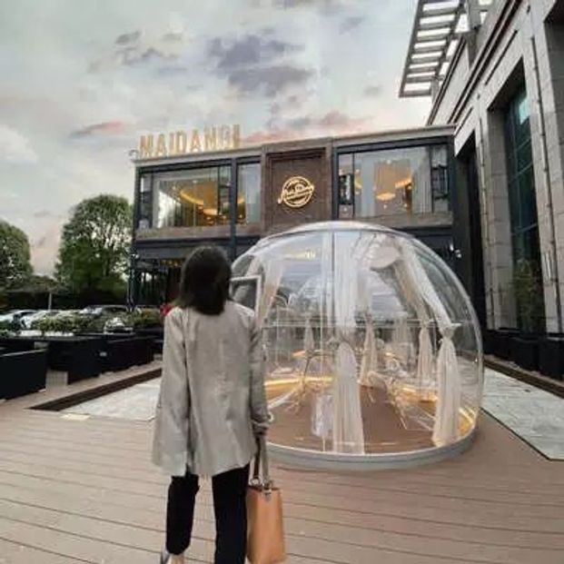 방갈로텐트 야외 돔 하우스 이글루 썬룸 투명 온실 2.5m, 기본 사용 인원, 커피숍 1,155,500원