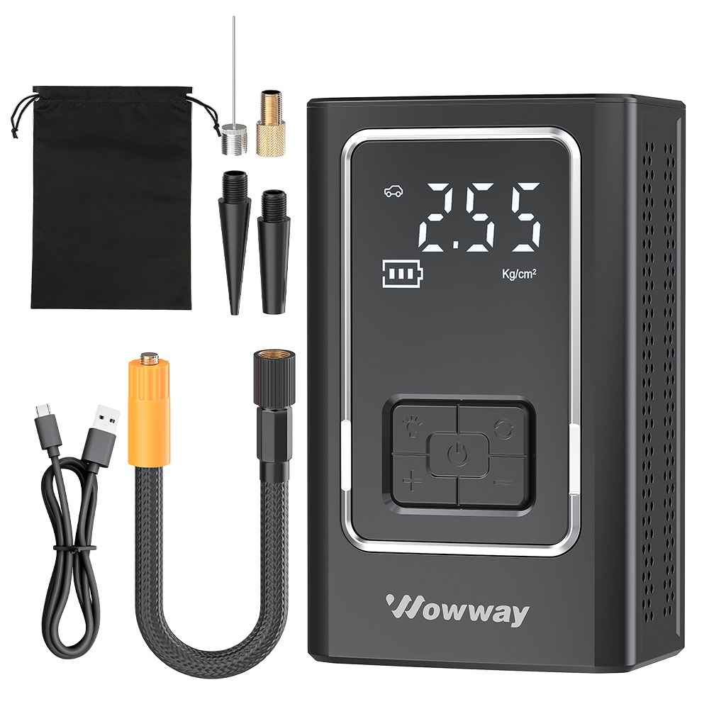 WOWWAY 자동차 타이어 공기압 주입기 자전거 오토바이 공 LED손전등 휴대용 무선 에어펌프 19,900원