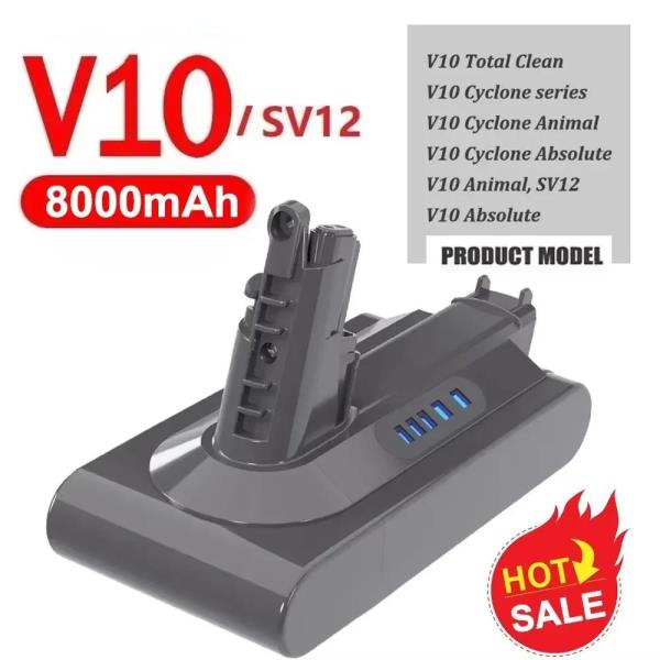 다이슨 V8 앱솔루트 핸드헬드 진공 청소기용 교체 배터리 다이슨 V8 SV0 배터리  2.6V 6000mah 8000mAh 51,000원