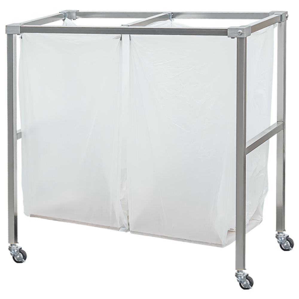 이지클립 이동식 스텐레스 아파트 야외 대형 재활용 분리수거함 분리수거대 마대 거치대, 이지클립 이동식 2구 80,900원