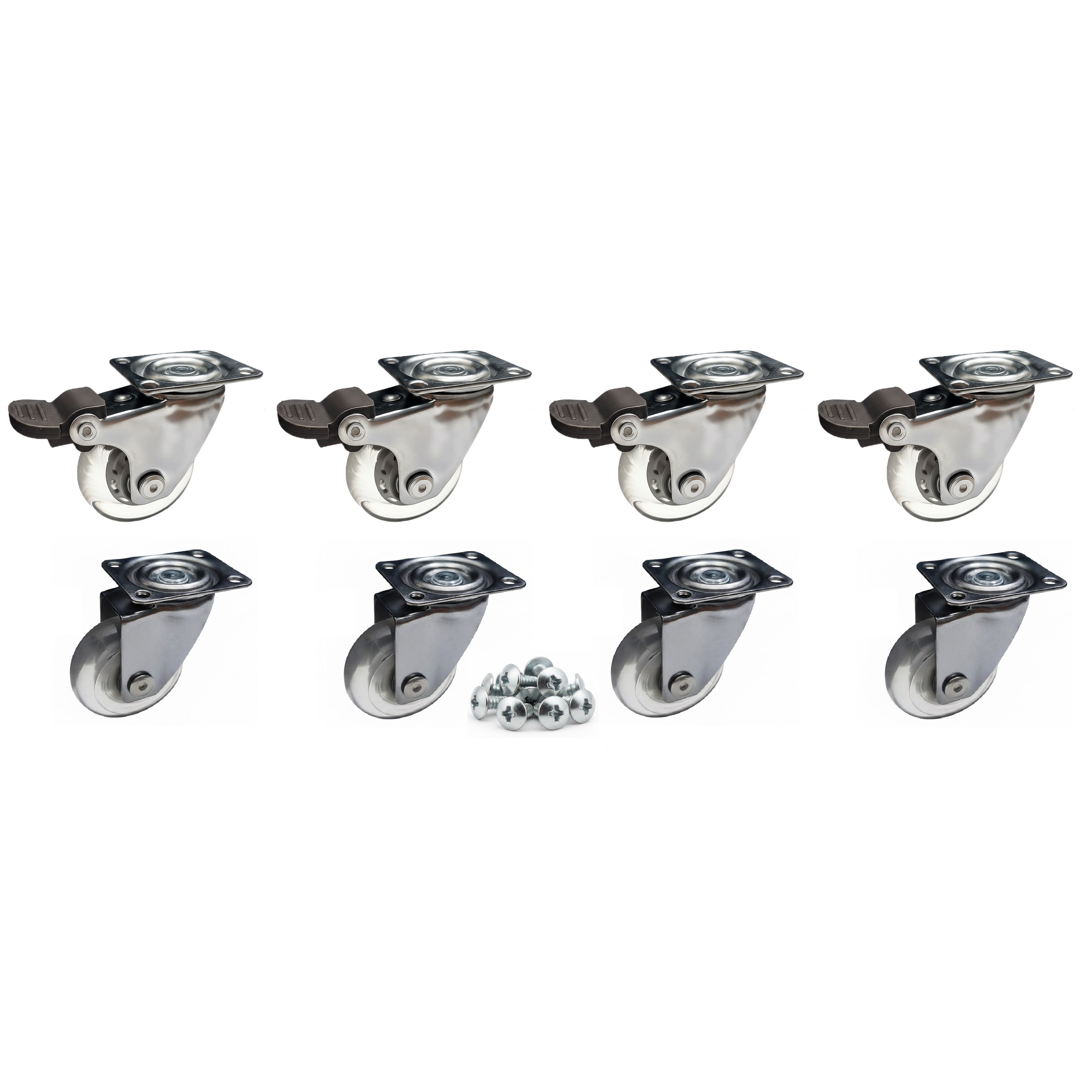 2인치 무소음 우레탄바퀴 회전형 + 브레이크형 가구바퀴, 2세트 31,990원