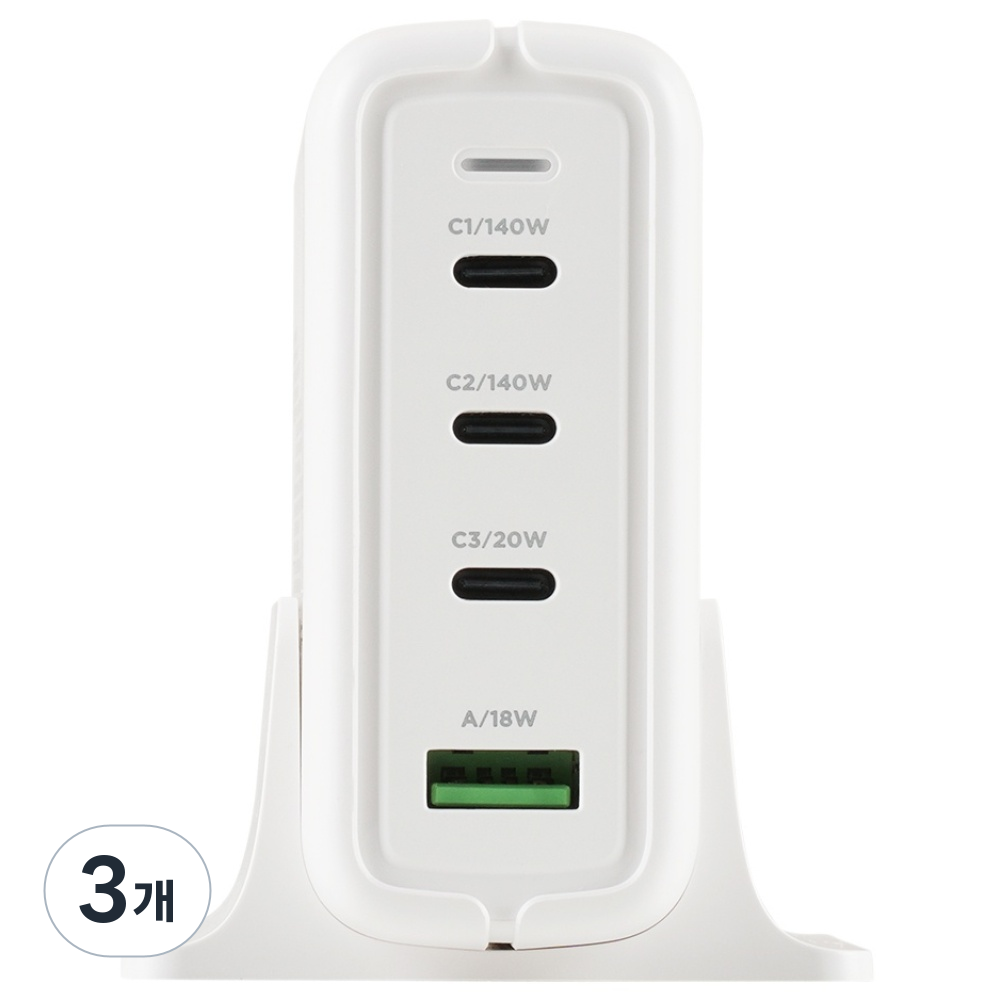 덱스탑 초고속 충전기 GaN2 REAL 140W PD3.1 PPS 접지코드 멀티 4포트 ZX-4U21T, 3개, 단품 115,600원