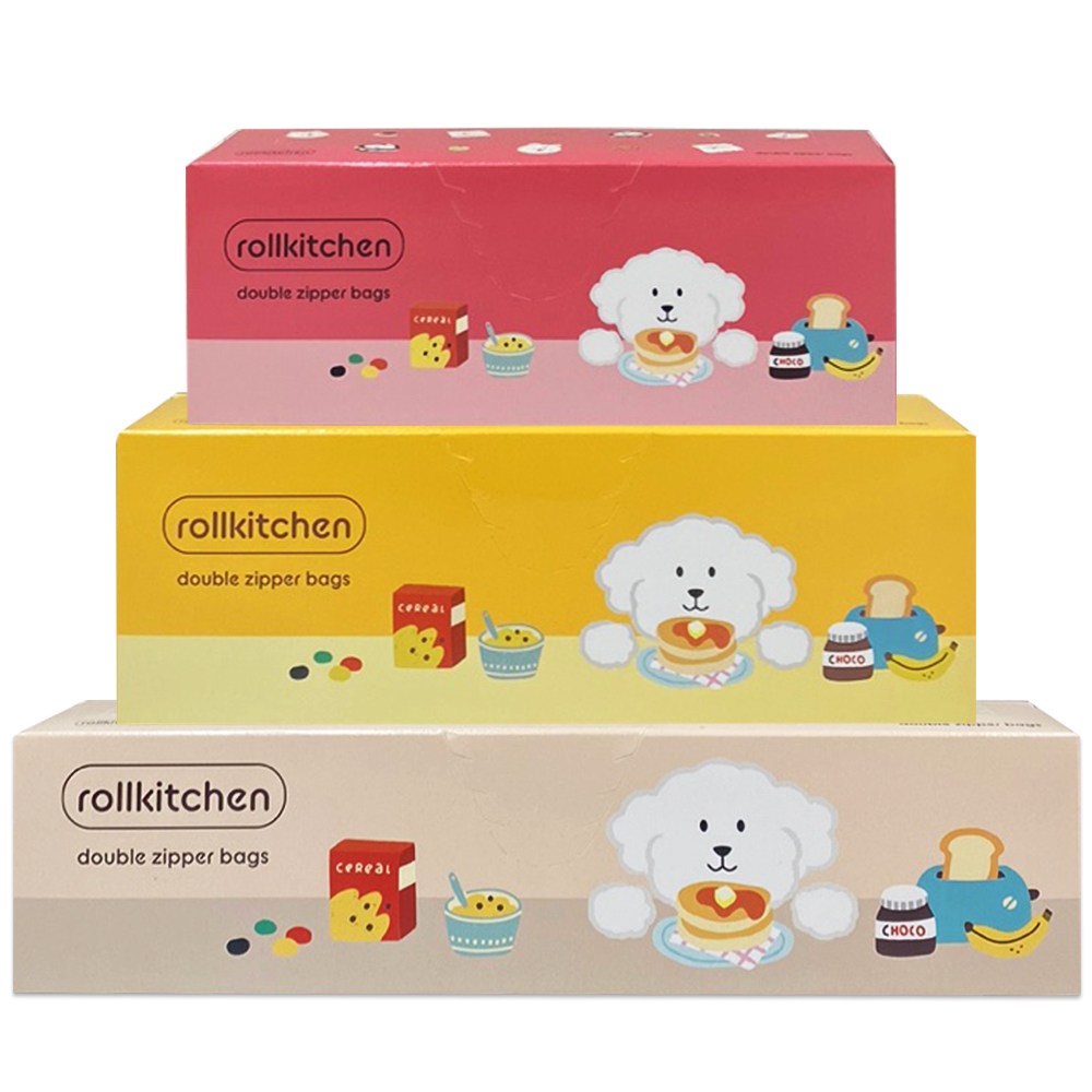 롤키친 스탠딩 더블 지퍼백 3종 세트 (85매), 1개 15,900원