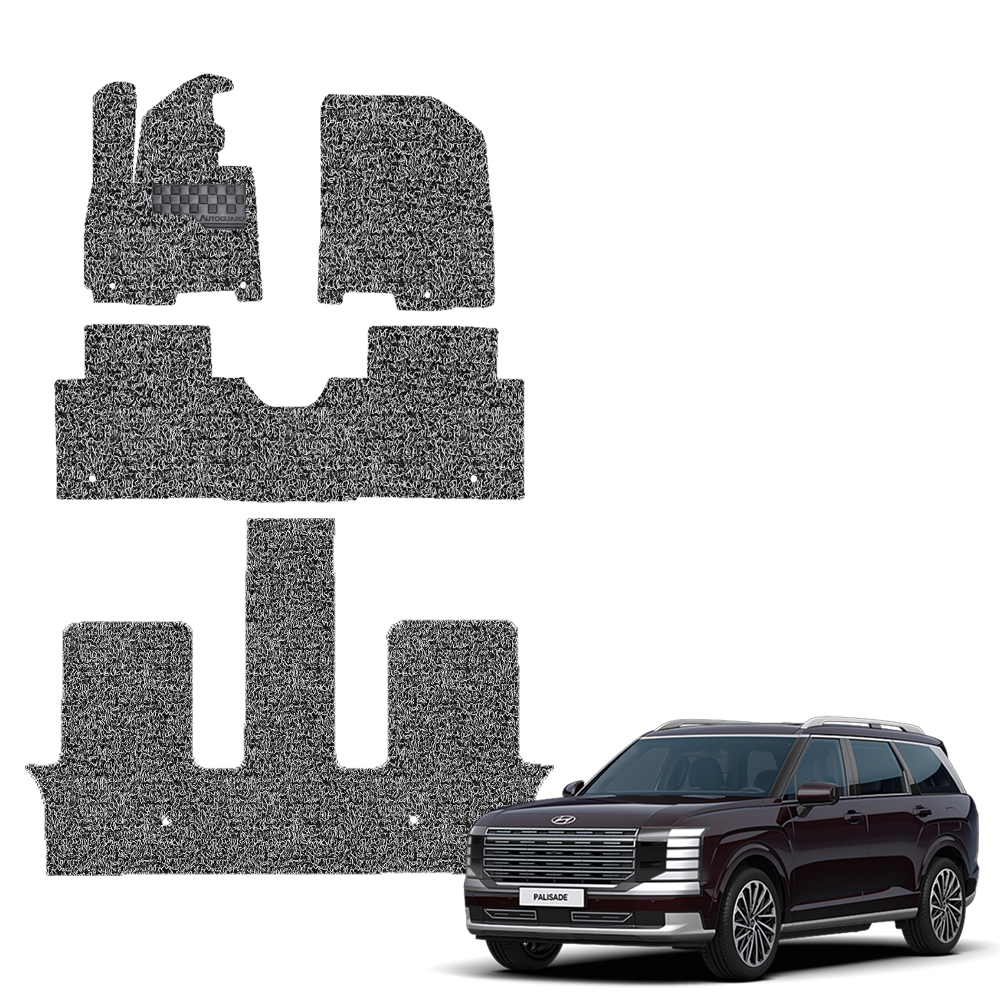 오토가드 체커보드 와이드 발판 1+2+3열 확장형 자동차 코일매트, 그레이, 디올뉴팰리세이드 7인승 하이브리드 2025년 3월~ 74,000원