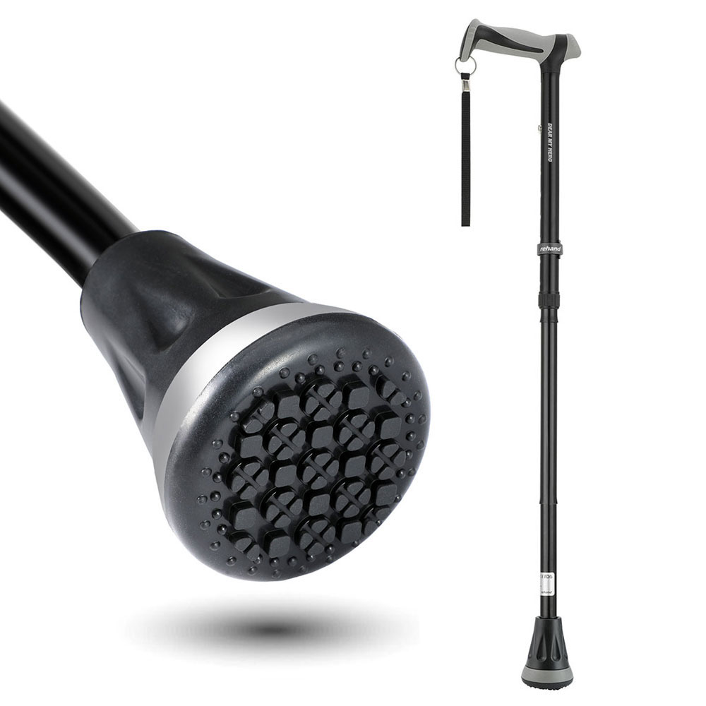 마이히어로 노인 지팡이 어르신 미끄럼방지 접이식 할머니 할아버지 여자 가벼운 초경량 길이조절용 접이식 선물, 1개, 그레이블랙 29,830원