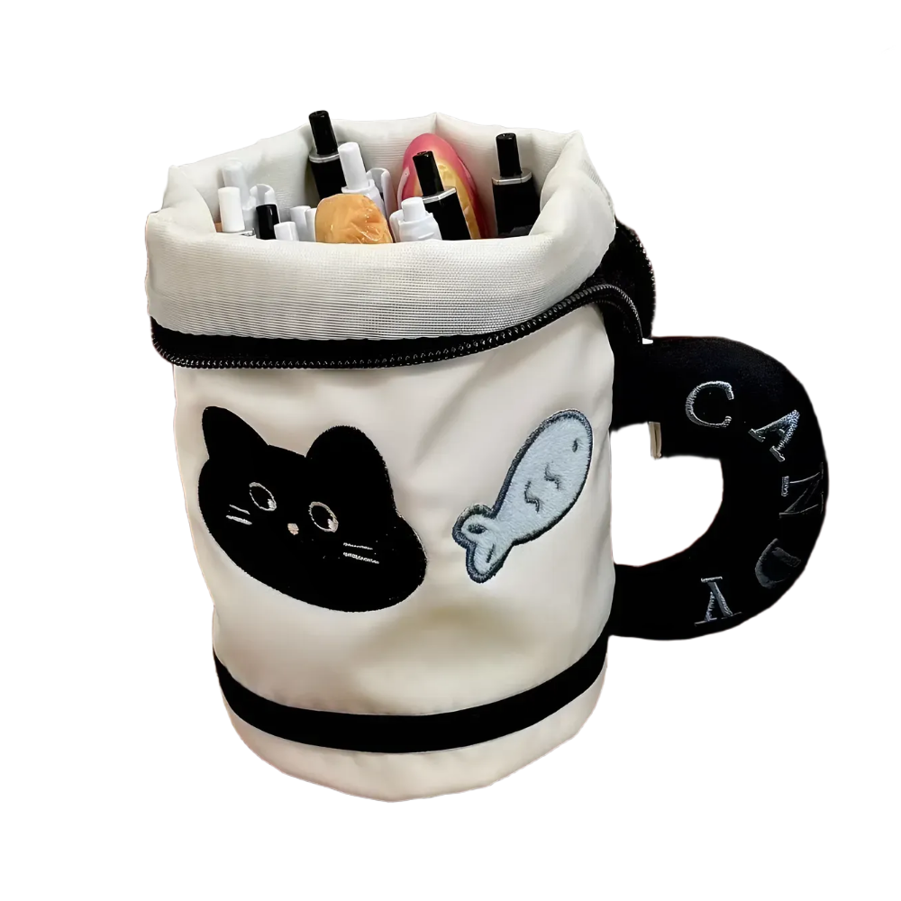 레아채 스탠드형 파스텔 머그 필통, 1개, 생선고양이머그 9,900원