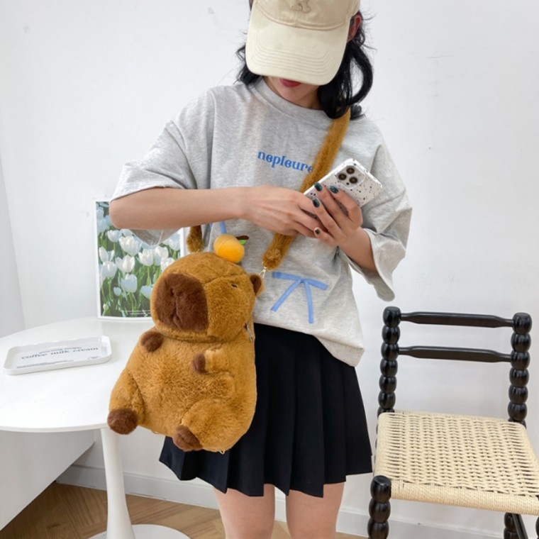 카피바라 인형 가방 백 크로스백 귤카피바라 귀여운 백팩 배낭 캐피바라 굿즈 놀이동산 놀이공원 캐릭터 템 18,910원