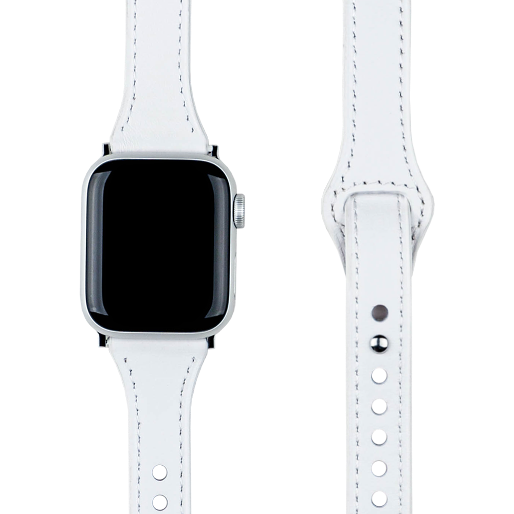 모할랩 애플워치 호환 슬림 단추 가죽 스트랩 38 / 40 / 41 / 42mm, 화이트 10,990원