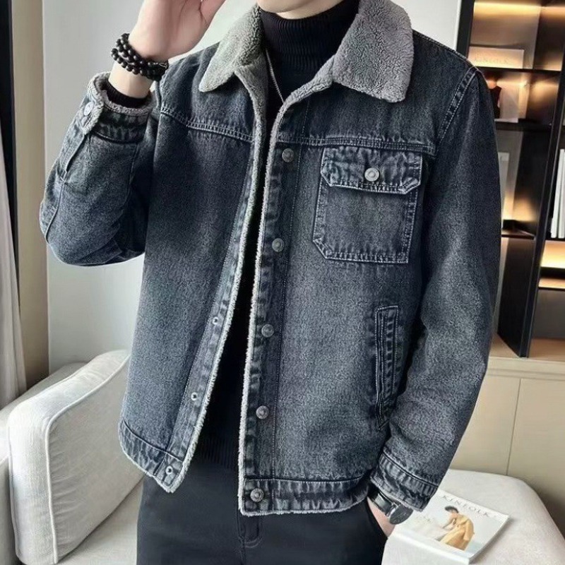 TIMEPURE 남성용 프리미엄 데님 자켓 양기모 플리스 안감 방한 방풍 기능 슬림핏 카라 디자인으로 겨울에도 스타일리시하게 30,000원