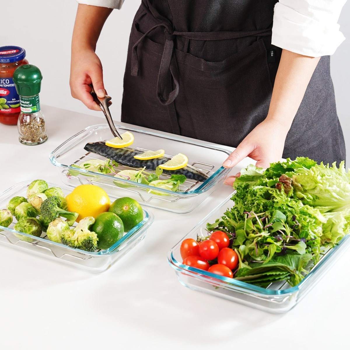 사각 내열유리 오븐용기 클리어 (스텐 트레이포함), 1개, 현재가 14,900원