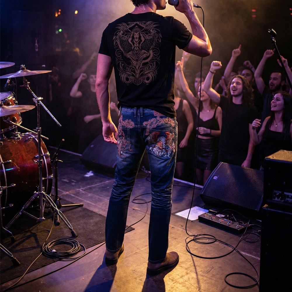 기사미 바이크 타투패치 데님팬츠 라이더감성 프리미엄 청바지 633 Blue 104,400원