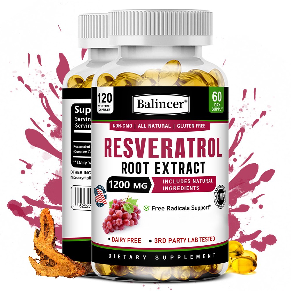 레스베라트롤 뿌리추출물 1200mg 캡슐 - 고농도 식물유래 포뮬라, 영양보충제, Non-GMO, 글루텐 프리, 2개, 120회분 43,500원