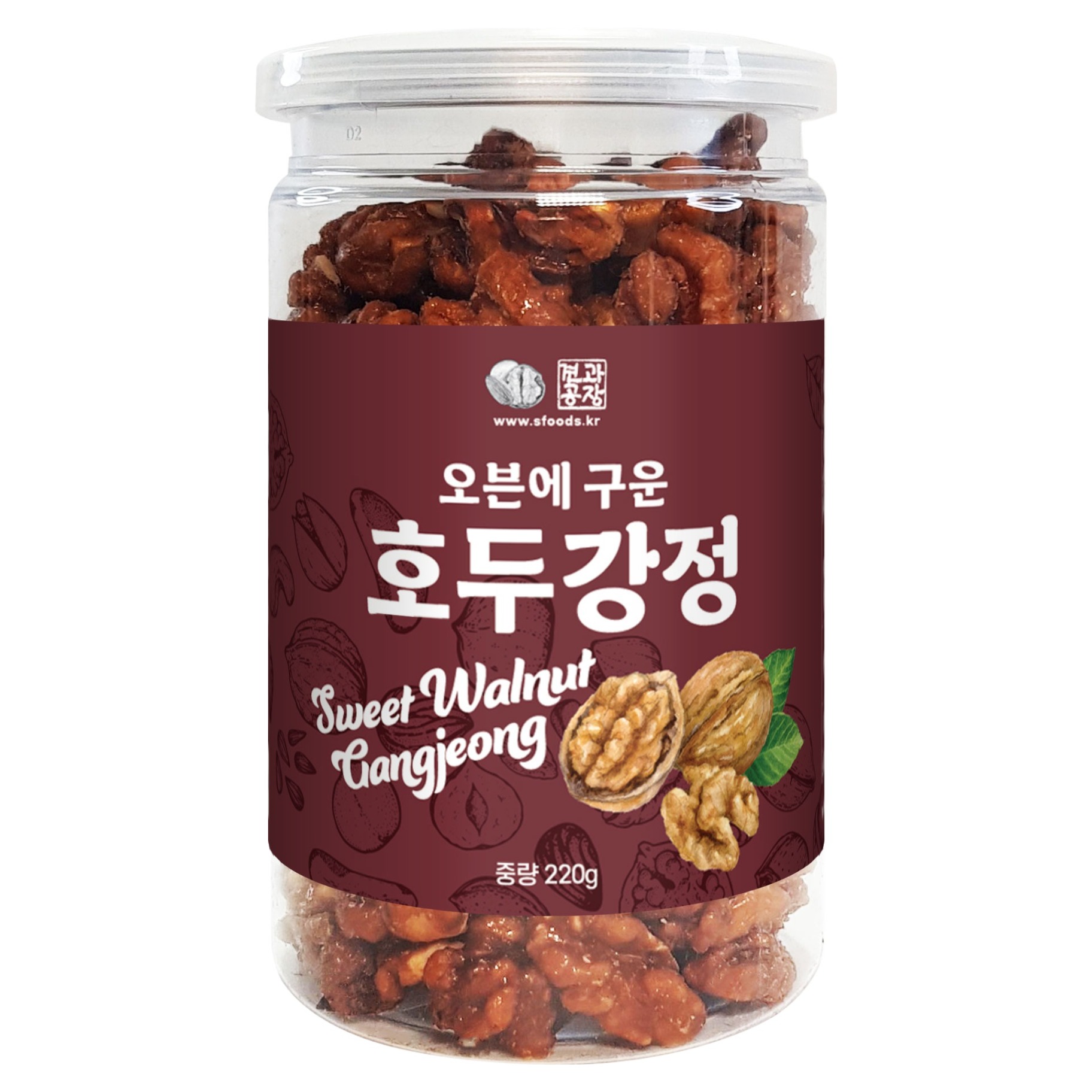 견과공장 오븐에 구운 호두강정 통, 1개, 220g 12,360원