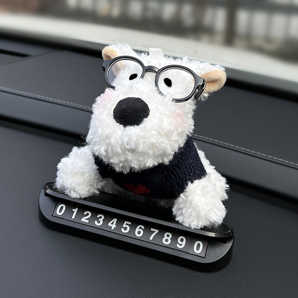 레모토 테리어독 인형 주차번호판 야광 사생활보호, 1개, 02.검정색 니트 14,500원