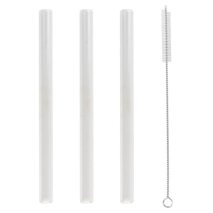 키친초이스 일자 내열 강화유리 버블티 투명 빨대 3p + 세척솔 세트 4,840원