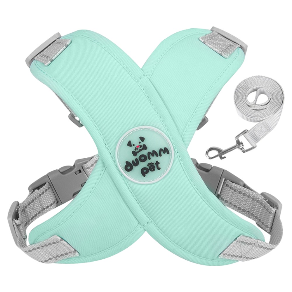 모노플리 강아지 가죽 패치 크로스 마카롱 가슴 하네스 + 리드줄 세트 6,310원