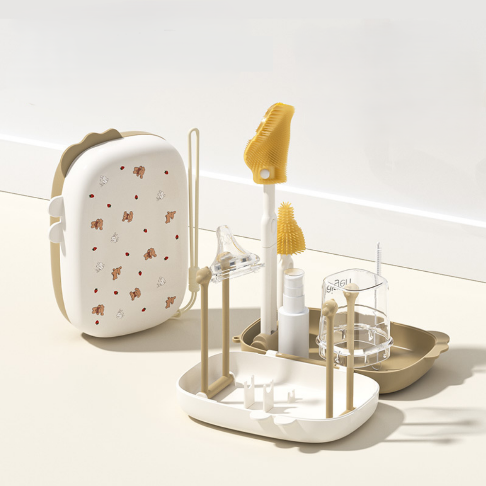 모노제이 꼼꼼세척 휴대용 젖병 건조대 세트, 모카베이지 17,500원