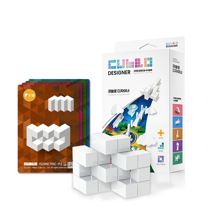 큐블로 디자이너 퍼즐카드 자석블럭 MC28W 28p, 흰색, 1개 32,000원