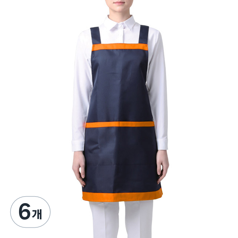 웰프런 H형 쓰리배색 앞치마, 6개, 네이비 34,800원
