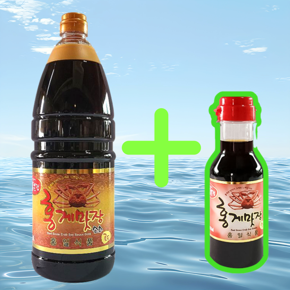 [200ml +증정]홍일식품 진해총판 홍게간장 홍게맛장소스골드 다시마맛간장증정, 1개, 1.8L 19,600원