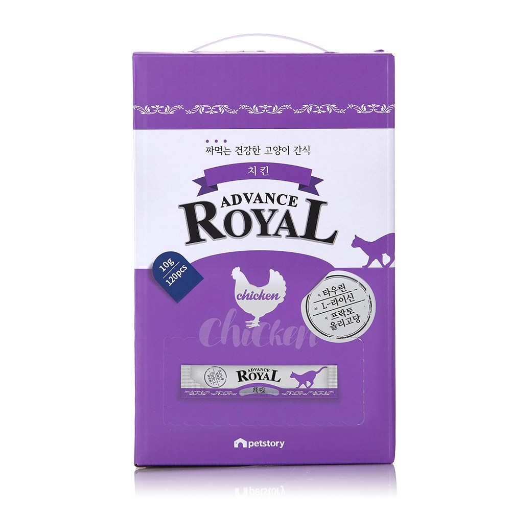 로얄 어드밴스스틱, 대용량짜먹는고양이간식, 120개, 10g, 치킨 19,900원