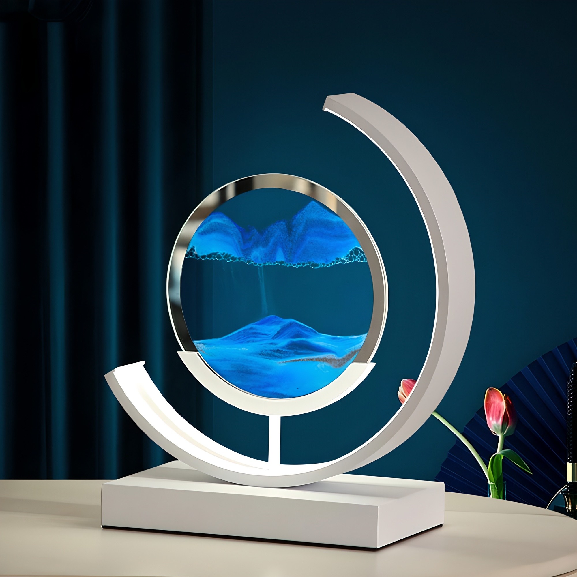 알파플랜 모래멍 모래시계 무드등 16cm SAML, 화이트 + 블루 71,100원