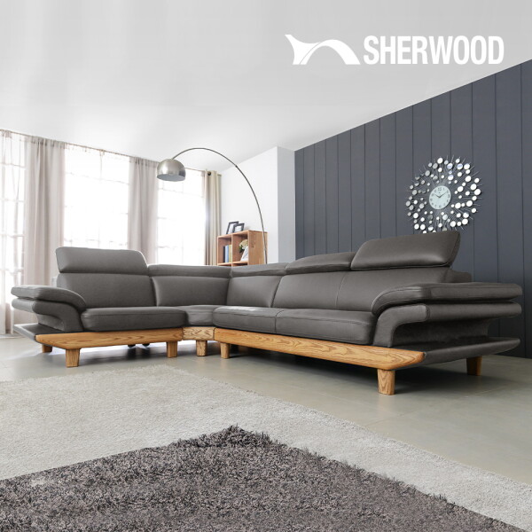 [쉐우드가구] (쿠션증정) 아쉬 6인용 코너형 이태리 통가죽 천연면피 소가죽 기능성 소파 3,574,000원