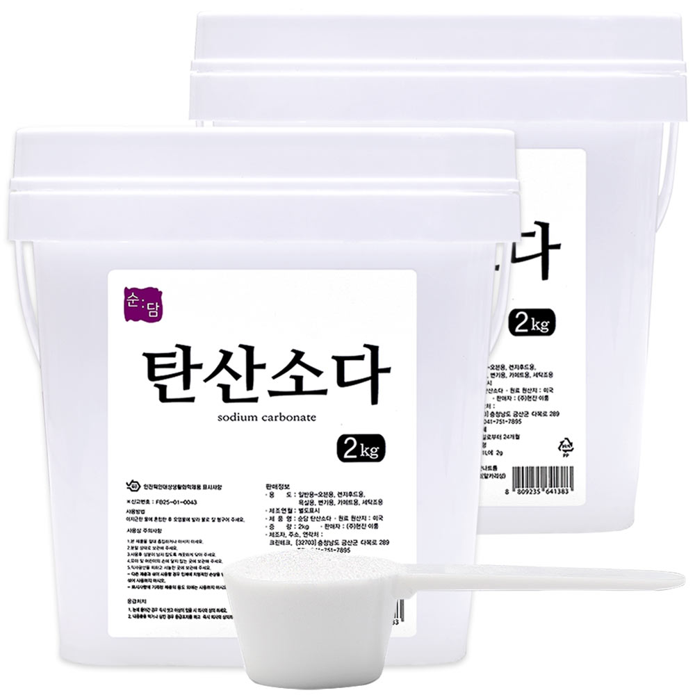 순담 탄산소다 2kg+2kg 총 4kg 미국산 탄산나트륨 워싱소다 세탁보조제 세제 세정제 스푼 11,900원