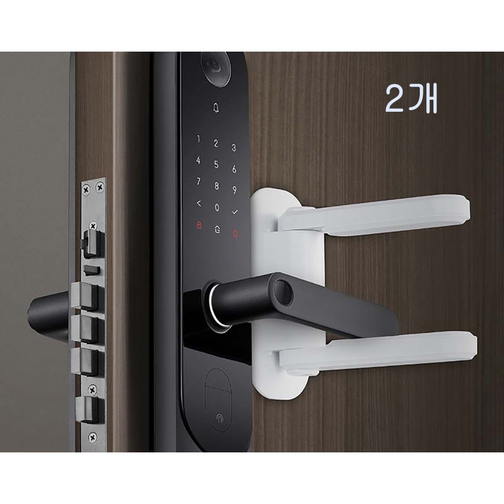 FATTYS 문 도어락 손잡이 안전고리 잠금장치, 화이트, 2개 12,900원