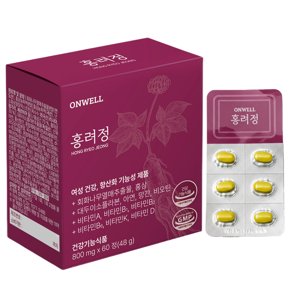 홍려정 여성 갱년기 영양제 바이트로겐 식물성 에스트로겐 여성 호르몬 영양제 대두 이소플라본, 1박스, 60정 49,000원