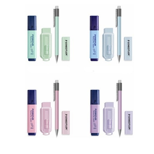 스테들러 파스텔세트 61set 샤프 형광펜 지우개 한정판, 파스텔핑크, 1개 6,000원