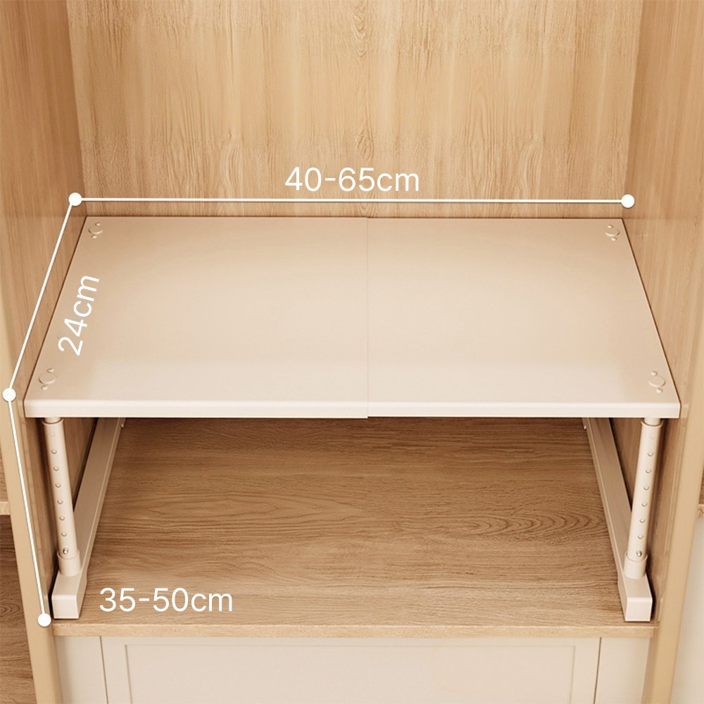VANKIN 길이 높이 조절 가능한 옷장 정리 선반, 아이보리색, 1개 37,000원