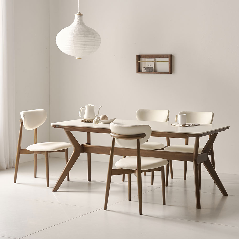 더끌림 모린 1800 포세린 세라믹 4인용 식탁+의자4 IKMR1B, (식탁) 단일 색상, 일반의자 4 1,088,000원