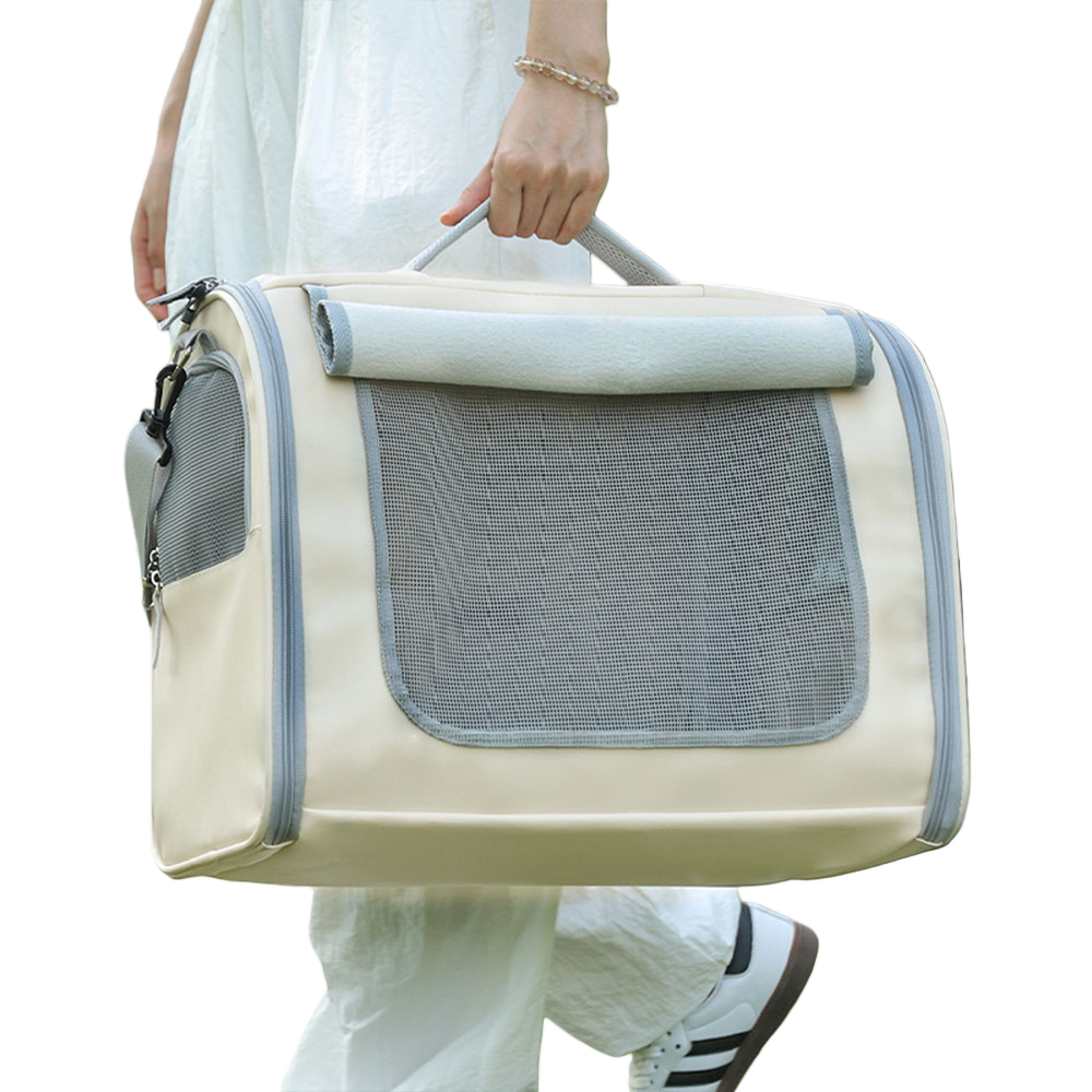 포프린츠펫 고양이 이동장 강아지 이동가방 반려동물 이동가방 삼면통풍 이동가방+이너쿠션, 베이지, 1개 21,800원