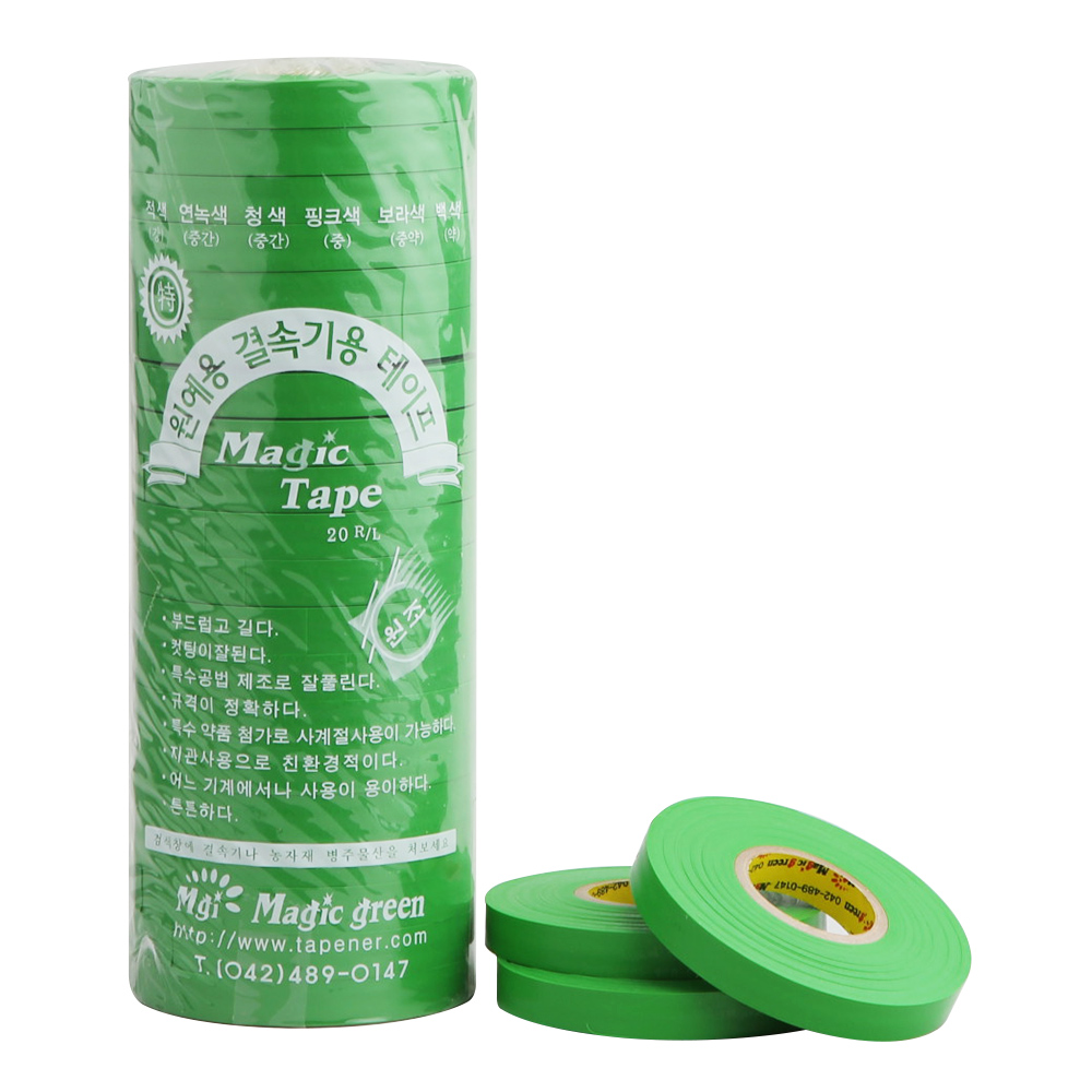 매직그린 결속기테이프 농장물 결속 테이프 지지대끈 결속끈 포도 블루베리 가지 고추 오이 토마토 줄기끈 20롤 18,320원