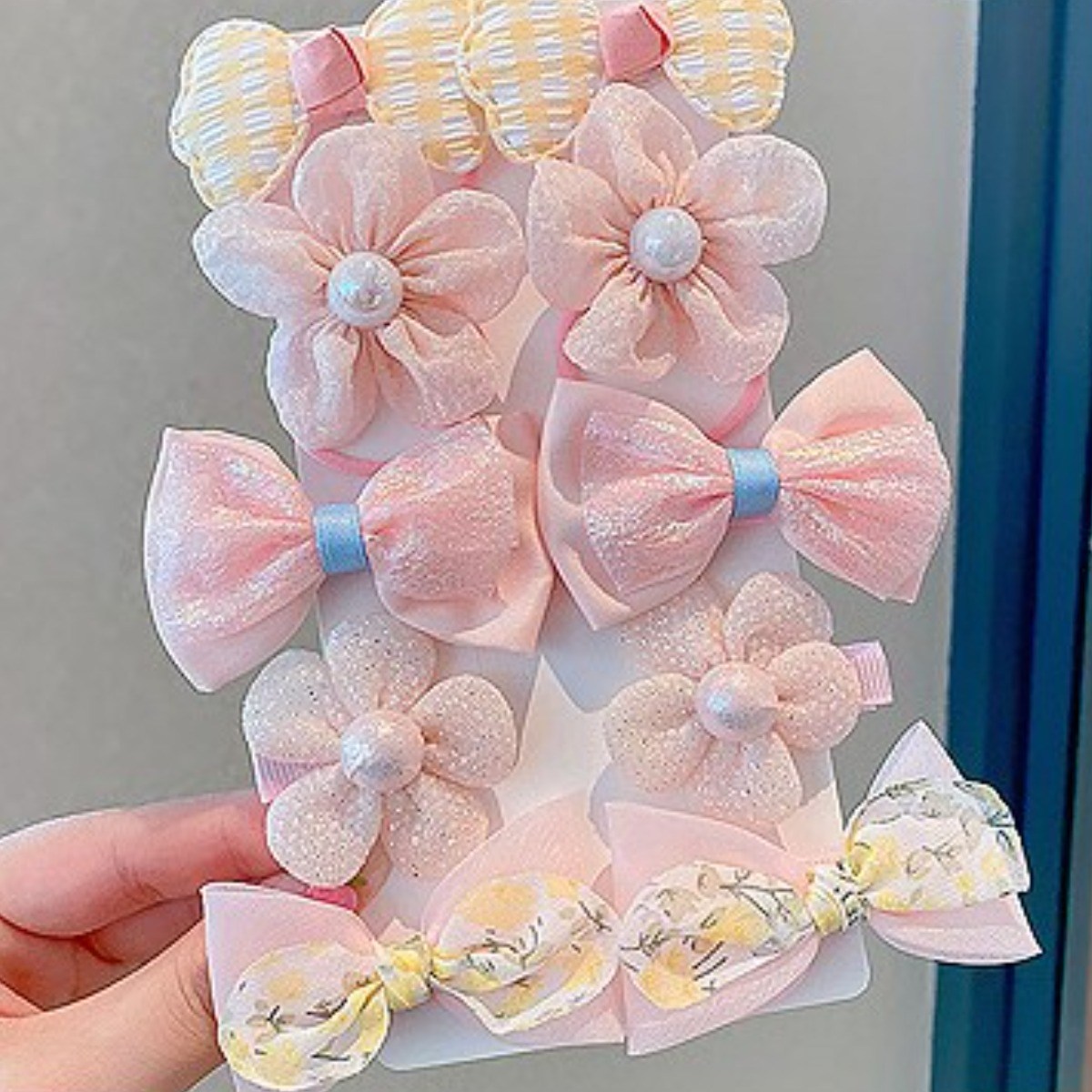 몽실이 쉬폰리본 밴드+헤어핀 10P 6,900원