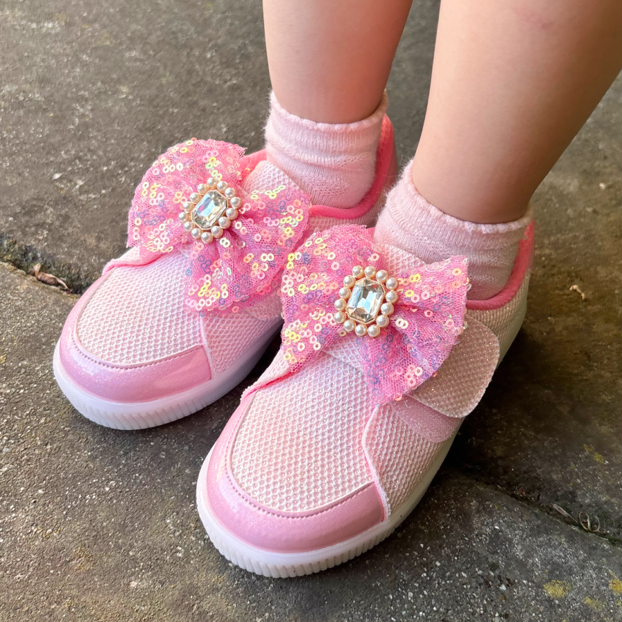 프롬베베 여아용 세나 글리터 매쉬 LED 여아 운동화 42,000원