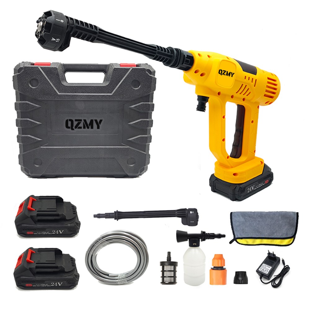[QZMY] 무선 21V 고압세척기 초강력 휴대용 고압 세차기 2000mAh 배터리 물분사량 1분 7L 수압 크기 조절 세차 세트, 현재가 59,000원