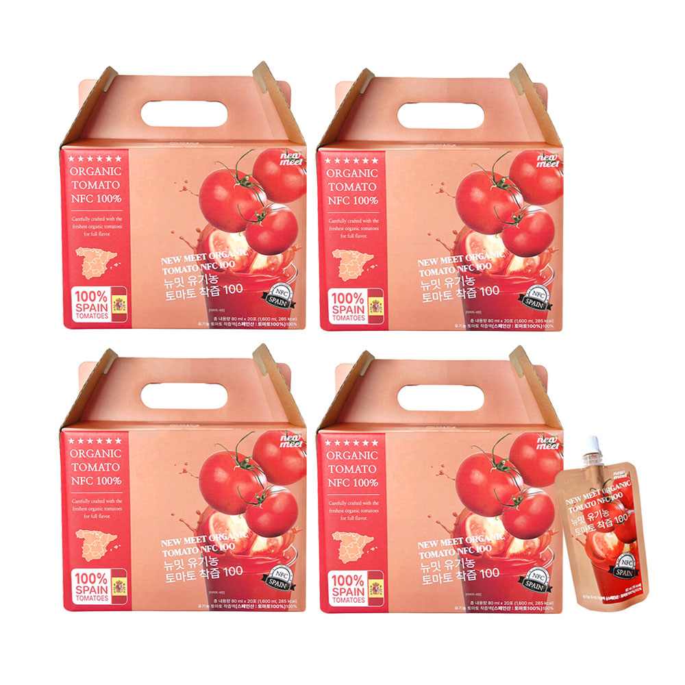 [공식판매처]뉴밋 유기농 토마토즙 100% NFC 생착즙 무설탕 무첨가 80ml 20포 토마토주스, 토마토쥬스, 80ml 78,000원
