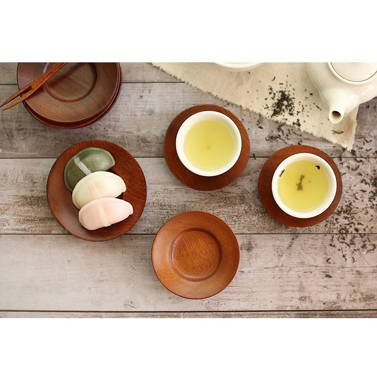 친환경 대추나무 옻칠 원형 차탁 찻잔 받침 코스트 나무받침 다기용품 4,400원