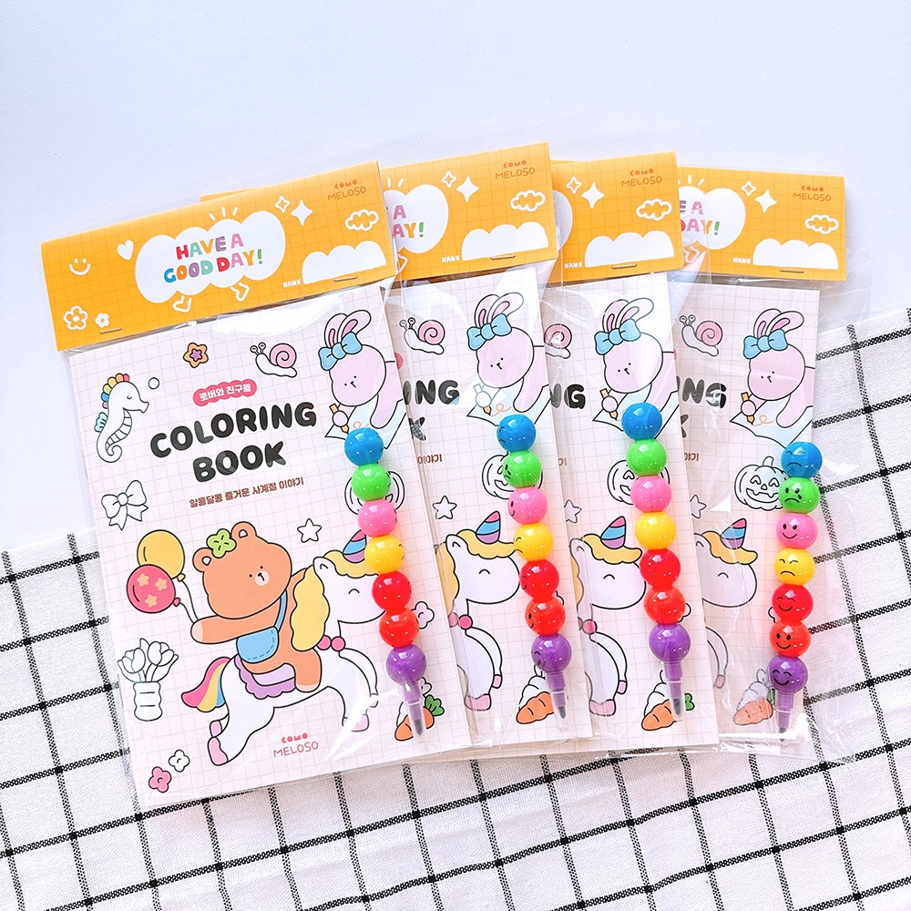 어린이집 생일 답례품 구디백 유치원 교회 학원 단체 입학 선물 미술 색칠놀이 컬러링북, 4개, 2.단품 8,280원