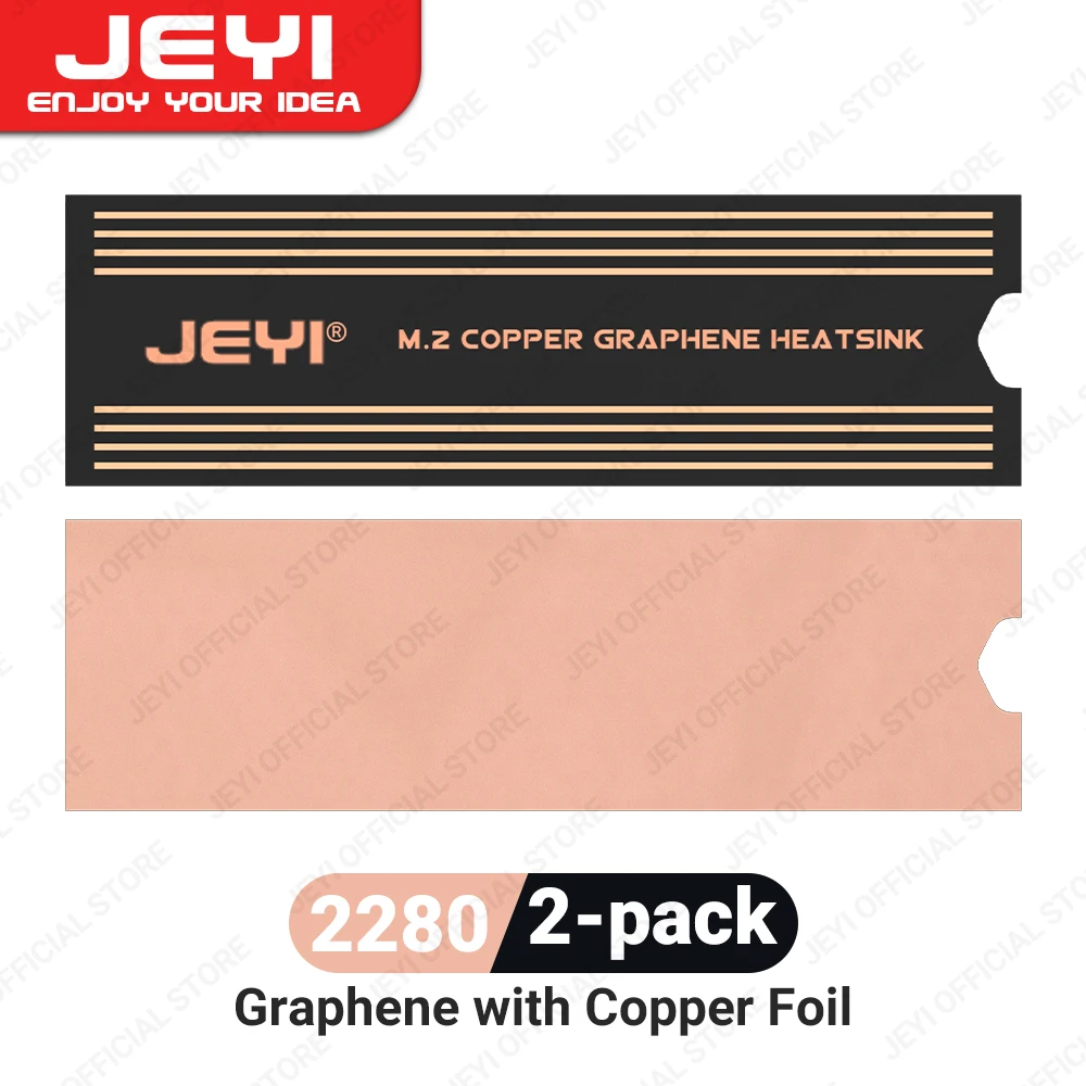 JEYI Graphene 2280 2242 M.2 SSD 방열판, 노트북용 듀얼 레이어 그래핀 및 구리 호일 디자인 쿨러 라디에 8,200원
