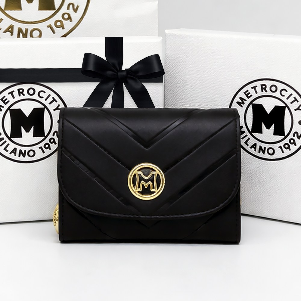 [백화점 신상 정품] 메트로시티 여성 소가죽 3단 반지갑 102,000원