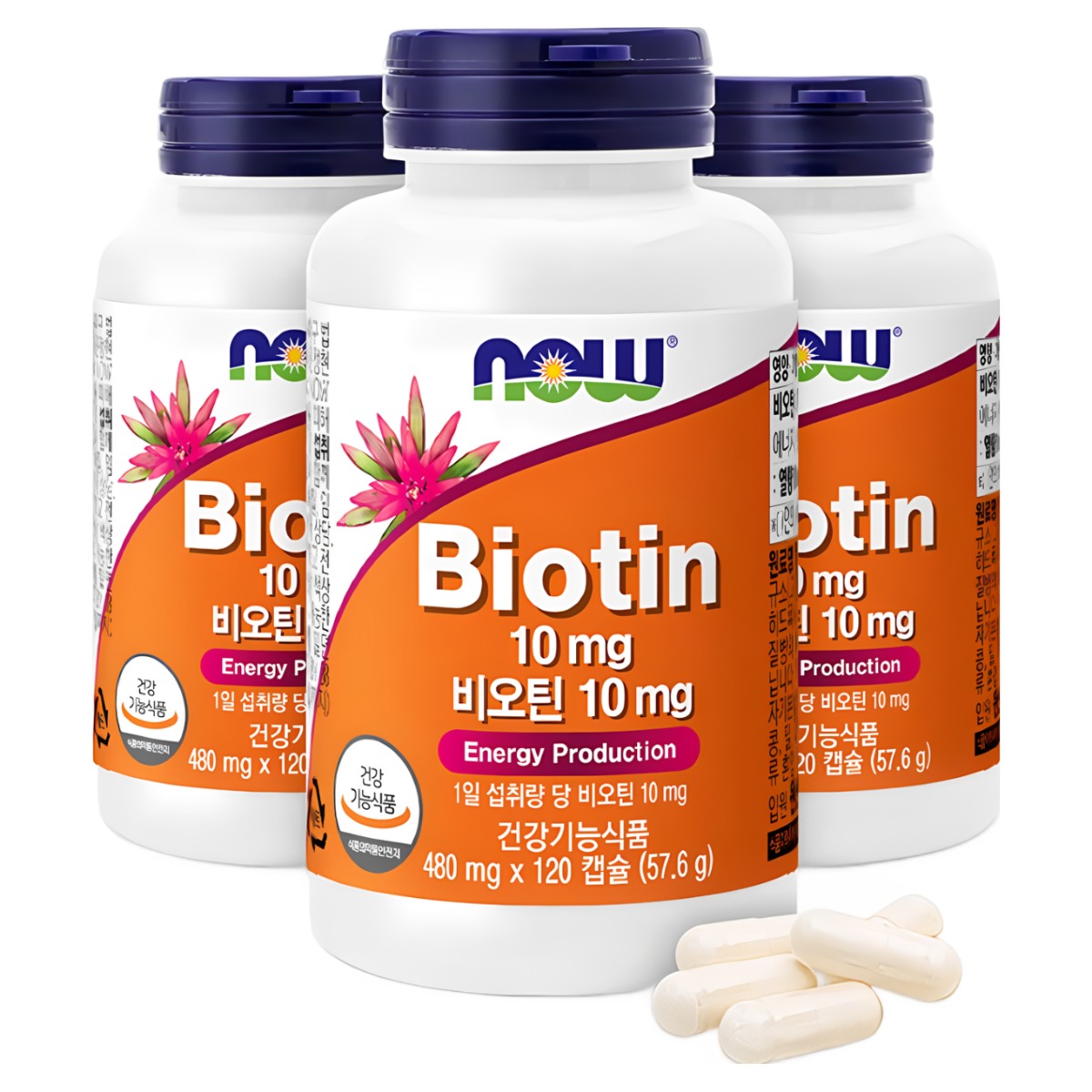 나우푸드 비오틴 10000mcg / 10mg 120캡슐 3병 12개월분, 120정, 3개 65,330원