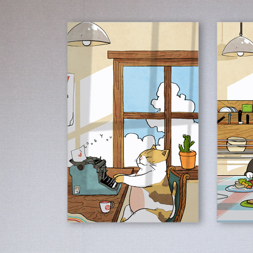 꾸밈 ic253-아크릴액자장난스런고양이 액자 40,320원