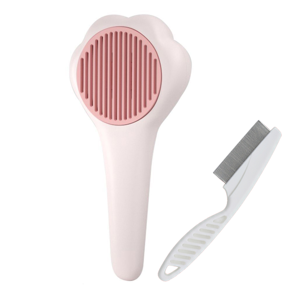 꼬물이네샵 반려동물 안아픈 저자극 원터치 원버튼 빗 슬리커 애견브러쉬 눈곱빗 세트, 1개, 화이트+눈곱 빗 8,500원